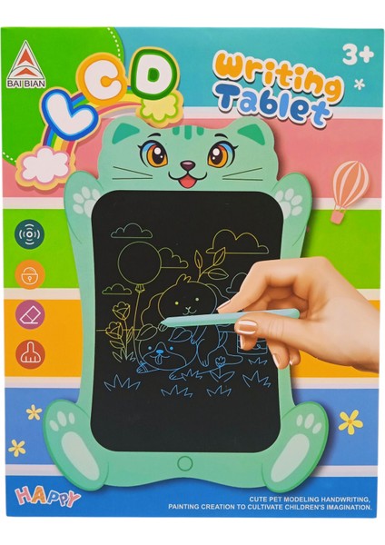 Kedi Desenli Dijital Çizim Tableti Yazı Tahtası