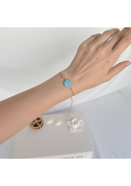 El Yapımı Cam Murano Midye Bileklik