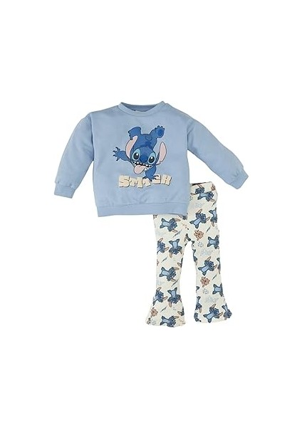 Kız Bebek Lilo & Stitch Sweatshirt Alt 2'li Takım Mavi 12-18 Ay