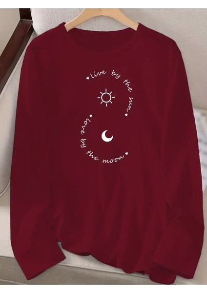 Kadın Uzun Kollu Bisiklet Yaka Desenli Viskon Bluz fiyatları