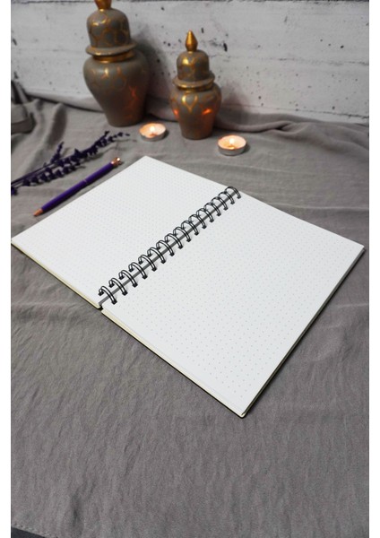 Çiçek Desenli Ahşap Kapaklı Defter - Noktalı Defter - Ajanda - Okul Defteri (A5 - 120 Sayfa) fırsatları
