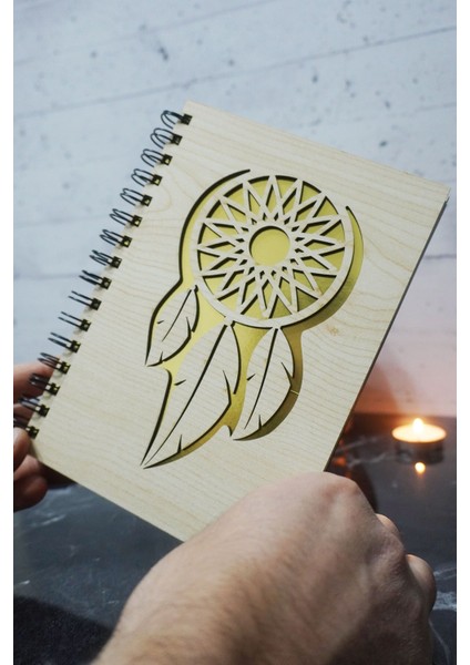 A5 Rüya Kapanı Ahşap Kapak Günlük Planlayıcı Defter - Süresiz Ajanda - Tarihsiz Planlama Defteri modelleri