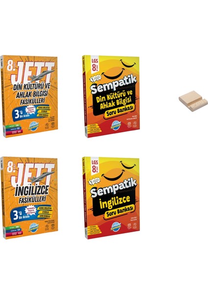 Lgs 8. Sınıf Din ve Ingilizce Jett Fasiküller ve Soru Bankası + Telefon Tutucu 4lü Set