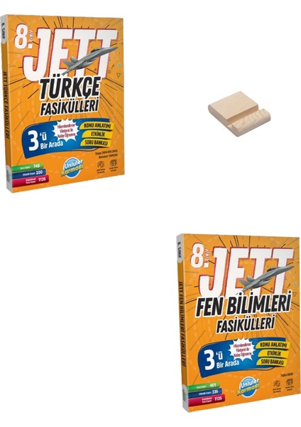 Lgs 8. Sınıf Jett Türkçe ve Fen Bilimleri Fasikülleri + Telefon Tutucu