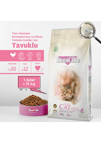 Adult Cat Kısırlaştırılmış Yetişkin Kedi Maması 15 Kg, Tüm Irklar Için, Doğal, Şeker Içermez fiyatları