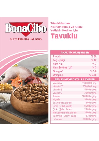 Adult Cat Kısırlaştırılmış Yetişkin Kedi Maması 15 Kg, Tüm Irklar Için, Doğal, Şeker Içermez indirimleri