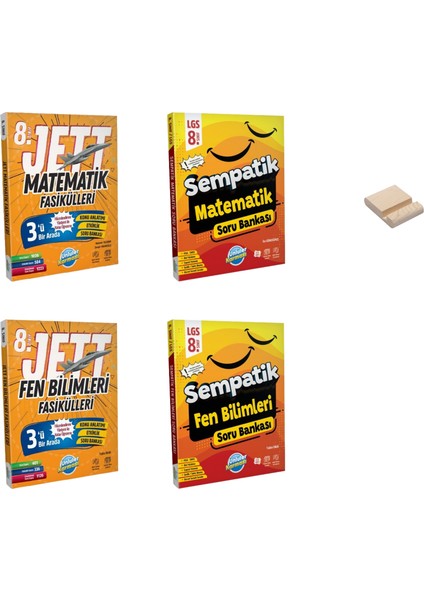 Lgs 8. Sınıf Matematik ve Fen Bilimleri Jett Fasiküller ve Soru Bankası + Telefon Tutucu 4lü Set