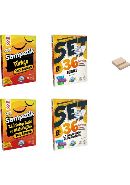 Lgs 8. Sınıf Türkçe ve Inkılap Sempatik Soru Bankası ve Haftalık Kazanım Denemeleri 4lü Set + Telefon Tutucu