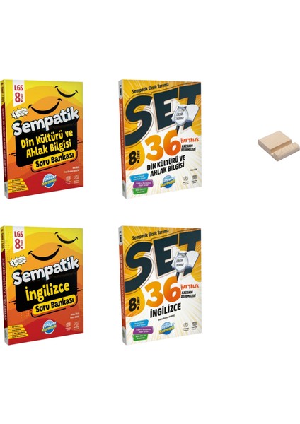 Lgs 8. Sınıf Din ve Ingilizce Sempatik Soru Bankası ve Haftalık Kazanım Denemeleri 4lü Set + Telefon Tutucu