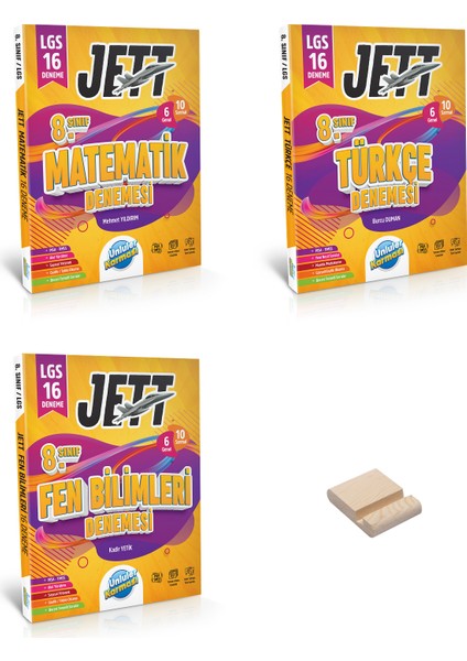 Lgs 8. Sınıf Jett Matematik Fen ve Türkçe 3lü Branş Deneme Seti + Telefon Tutucu