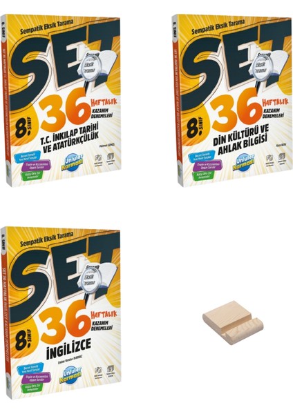 Lgs 8. Sınıf Sempatik Inkılap Din ve Ingilizce Haftalık Denemeleri 3lü Set + Telefon Tutucu