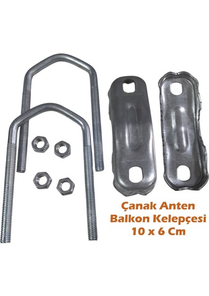 Çanak Anten Balkon Kelepçesi U Standart 10 x 6 cm (2’li Paket)