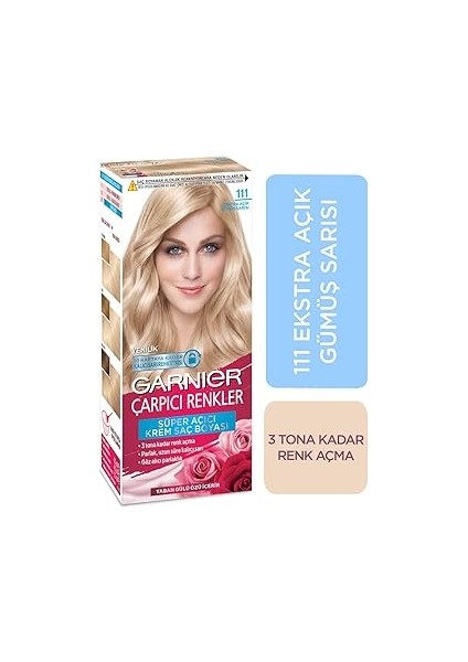 Garnier Çarpıcı Renkler Saç Boyası 111 Ekstra Açık Gümüş Sarısı