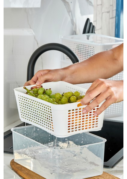 Süzgeçli Buzdolabı Düzenleyici Saklama Kabı 2 Adet 5 Lt fırsatları