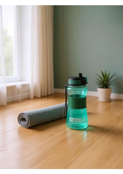 Otomatik Kapak Silikon Tutacaklı Klipsli Açık Yeşil Matara 700 ml - MT0029