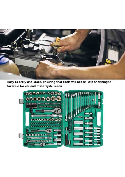 216 Parça Cırcır Seti Tamir Çantası Aleti Somun Sıkma Sökme Anahtar Takımı Otomatik Tamir Için modelleri