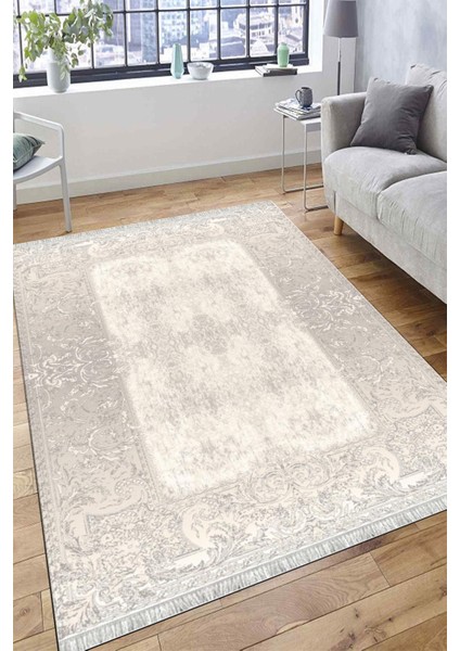 Kaymaz Tabanlı Halı Kolay Süpürülebilir Makinede Yıkanabilir Kilim Dot Tabanlı Salon Halısı 3077E