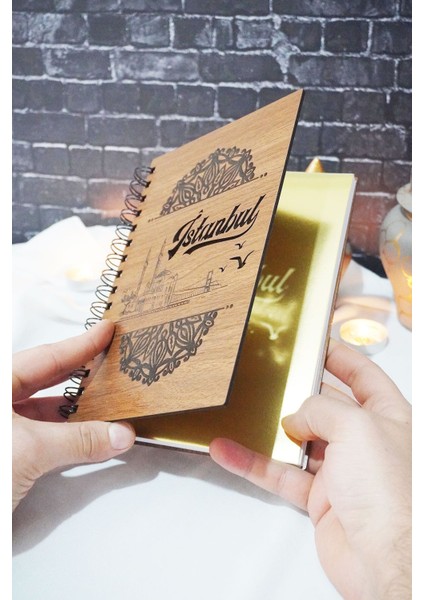 Istanbul Tasarım Ahşap Kapak Plan Defteri - Tarihsiz Ajanda - Günlük Planlama Defteri (Ceviz) A5 fiyatları