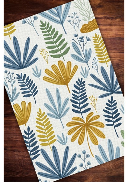 Krem Yaprak Desenli Halı Dijital Baskılı Dokuma Kaymaz Tabanlı Yıkanabilir Çiçekli Antialerjik Genç Odası Halısı modelleri