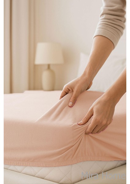 Çift Kişilik Düz Penye %100 Pamuklu Lastikli Çarşaf 180X200