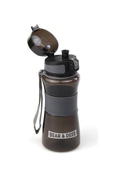 Otomatik Kapak Silikon Tutacaklı Klipsli Siyah Matara 700 ml - MT0029 fırsatları