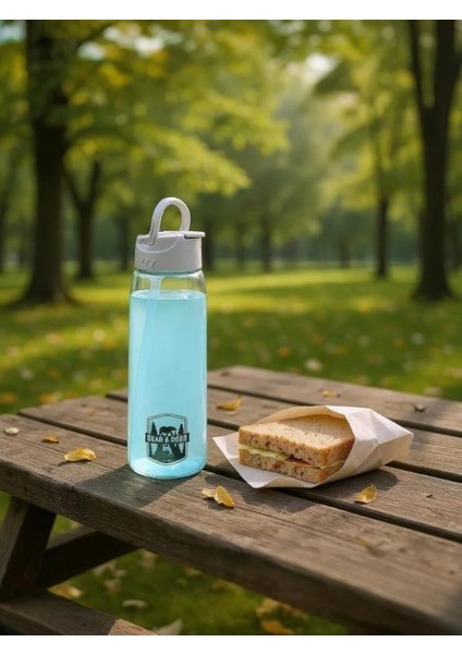 Tritan Oynar Tutacaklı Pastel Turkuaz Şeffaf Plastik Matara 750 ml - MT0005 fiyatları