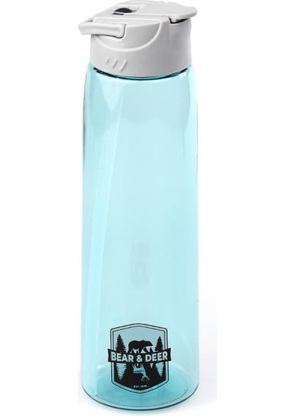 Tritan Oynar Tutacaklı Pastel Turkuaz Şeffaf Plastik Matara 750 ml - MT0005 fırsatları