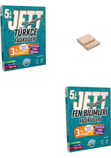 5. Sınıf Jett Türkçe ve Fen Bilimleri Fasikülleri + Telefon Tutucu