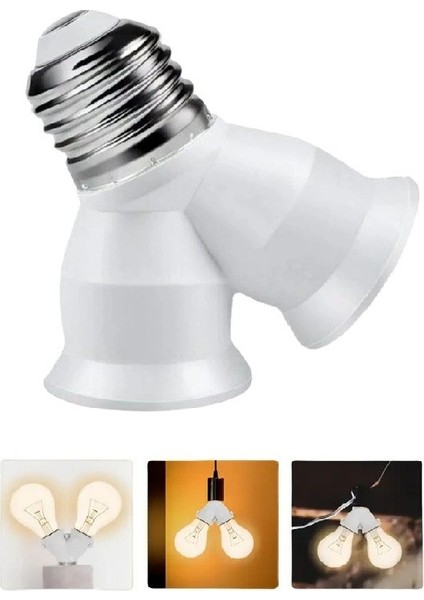 E27 Duy Çoğaltıcı 2'li Duy Ampul LED 2 x E27 Dönüştürücü