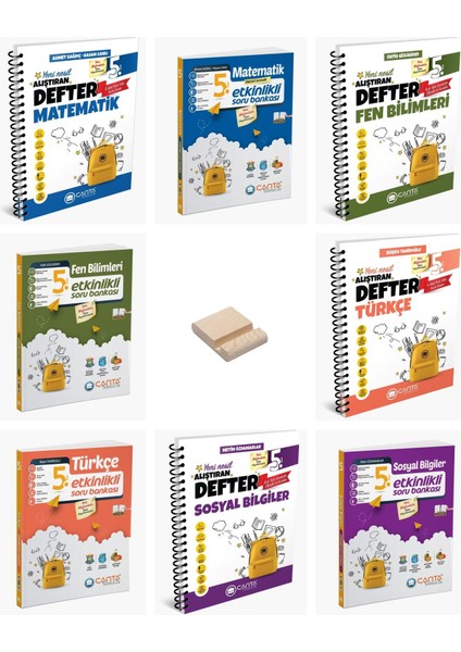 5. Sınıf Matematik Fen Türkçe Sosyal Defter ve Soru Bankası 8li Set + Telefon Tutucu