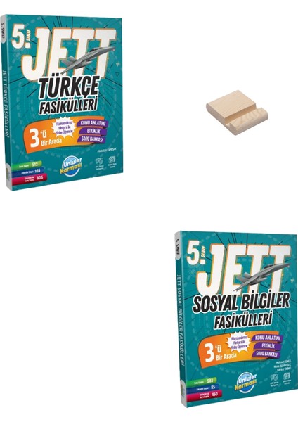 5. Sınıf Jett Türkçe ve Sosyal Bilgiler Fasikülleri + Telefon Tutucu