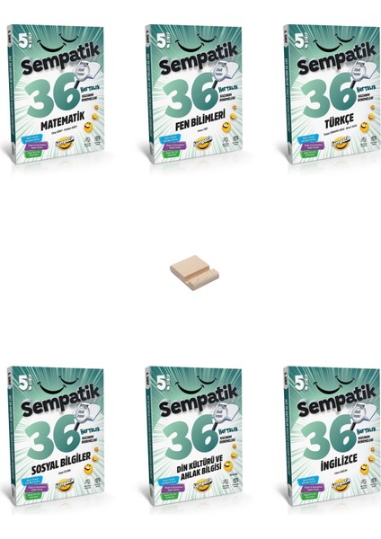5. Sınıf Sempatik Tüm Dersler Kazanım Denemeleri 6lı Set + Telefon Tutucu