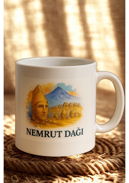 3 Lü Paket Nemrut Dağ Baskı Porselen Kahve Kupa Bardak