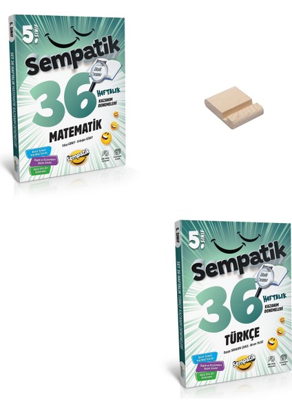 5. Sınıf Sempatik Matematik ve Türkçe Kazanım Denemeleri + Telefon Tutucu
