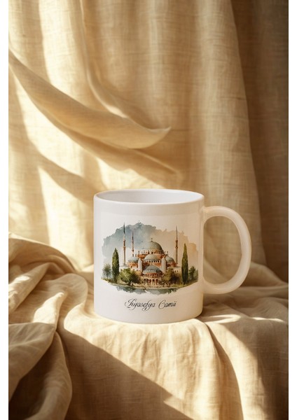 3 Lü Paket Ayasofya Baskı Porselen Kahve Kupa Bardak