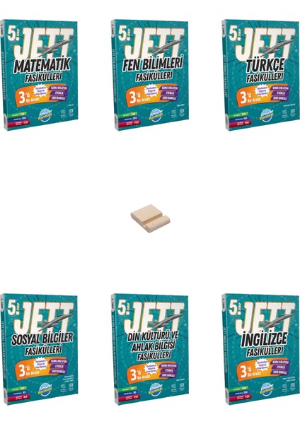 5. Sınıf Jett Fasikülleri Tüm Dersler 6lı Set + Telefon Tutucu