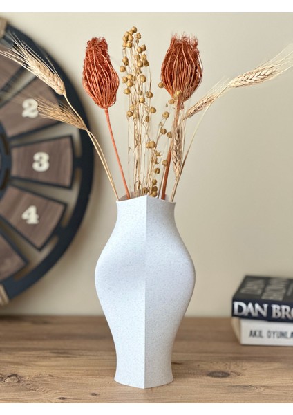 Duru Vazo - Modern Pampas ve Çiçek Vazosu 23 cm