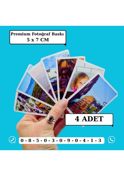 Kişisel Premium Fotoğraf Baskısı 4 Adet (5x7 Cm) Telefon Kılıfında Kullanılabilir.