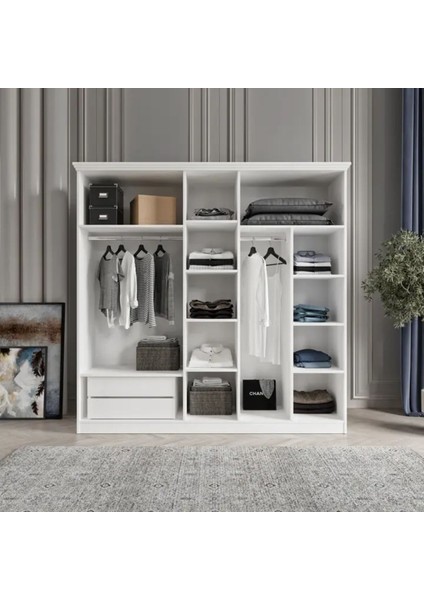 Toprak 5 Kapaklı Bazalı Gardırop Tamamı Mdf modelleri