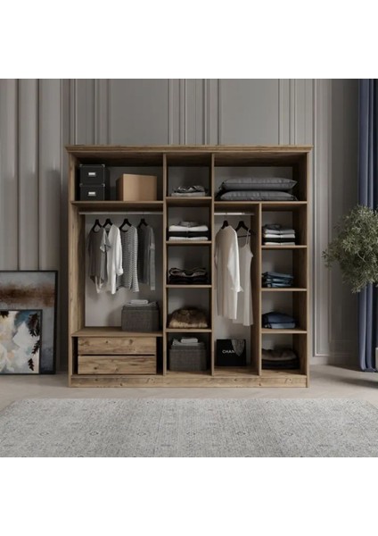 Pera 5 Kapaklı Bazalı Gardırop Tamamı Mdf modelleri