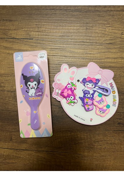 Kuromi Kız Çocuk Tarak ve 7'li Toka Seti