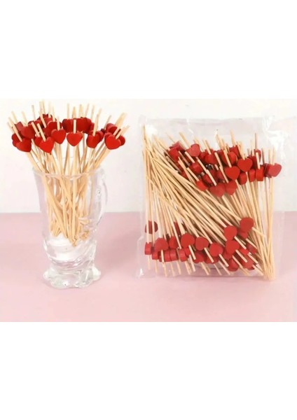 Bambu Kalp Kürdan 12 cm 50 Adet