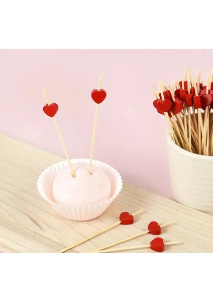 Bambu Kalp Kürdan 12 cm 50 Adet