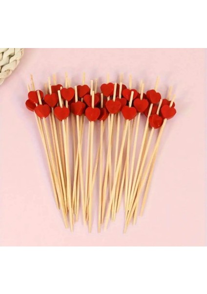 Bambu Kalp Kürdan 12 cm 50 Adet