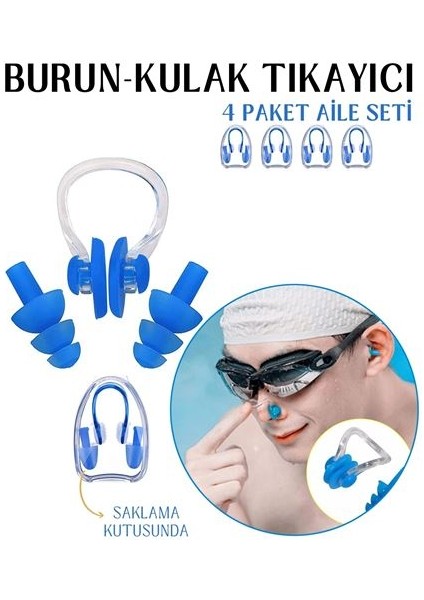 Kulak ve Burun Tıkayıcı Havuz 4 Lü Aile Seti