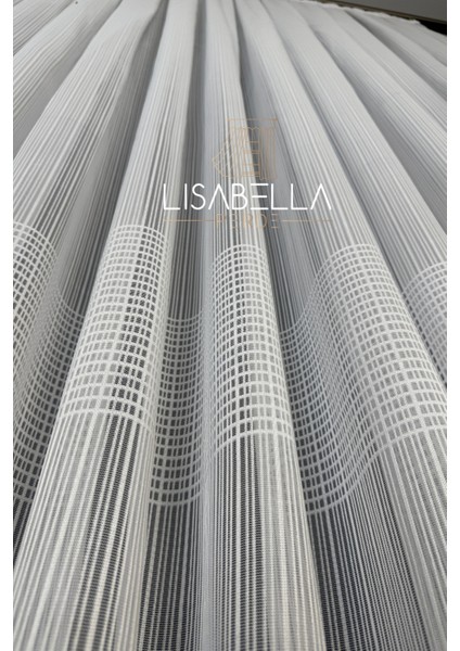 Modernia Beyaz Örme Tül Şehirin Şıklığının Geometrik Yansıması (Pilesiz Düz Dikiş)