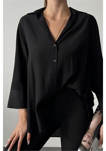 Siyah Kadın Gömlek 11693