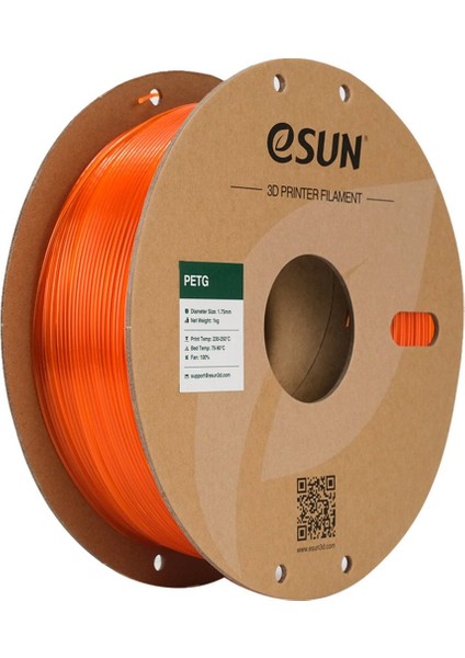 Petg Filament Yarı Saydam Turuncu 1,75MM 1kg -