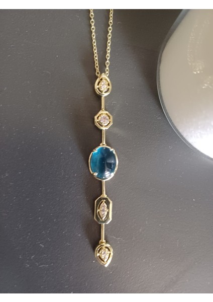Mavi Taş Uzun Kolye fiyatları