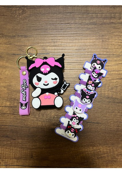 Kuromi Kız Çocuk Cüzdan ve 6'lı Lastik Toka Seti Yeni Yıl Yılbaşı Christmas Advent Calendar